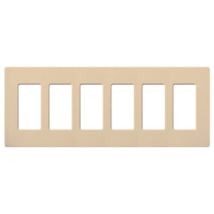 Lutron SC-6-DS Claro Satin Screwless Wallplate 6 Gang in Desert Stone