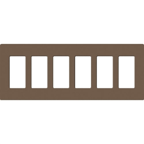 Lutron SC-6-EP Claro Satin Screwless Wallplate 5 Gang in Espresso