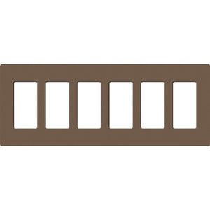 Lutron SC-6-EP Claro Satin Screwless Wallplate 5 Gang in Espresso