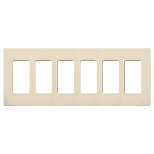 Lutron SC-6-ES Claro Satin Screwless Wallplate 6 Gang in Eggshell