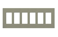 Lutron SC-6-GB Claro Satin Screwless Wallplate 6 Gang in Greenbriar