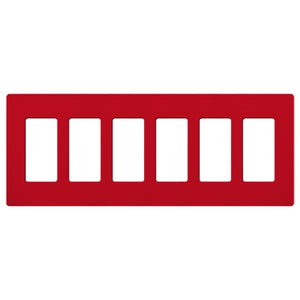 Lutron SC-6-HT Claro Satin Screwless Wallplate 6 Gang in Hot