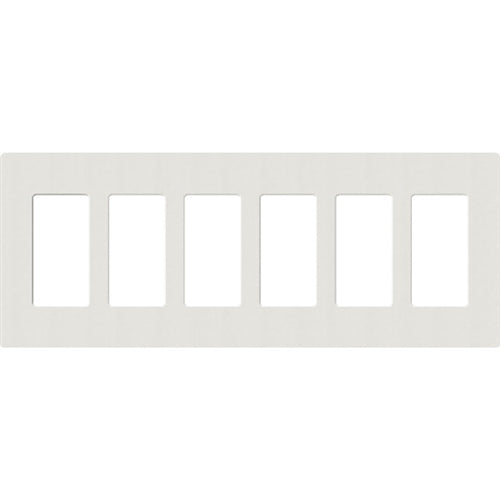 Lutron SC-6-LG Claro Satin Screwless Wallplate 5 Gang in Lunar Gray