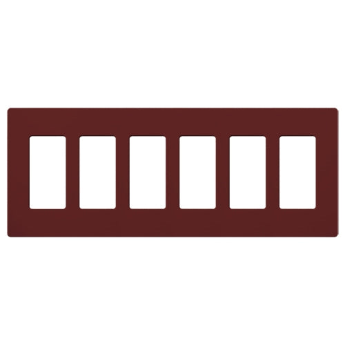 Lutron SC-6-MR Claro Satin Screwless Wallplate 6 Gang in Merlot