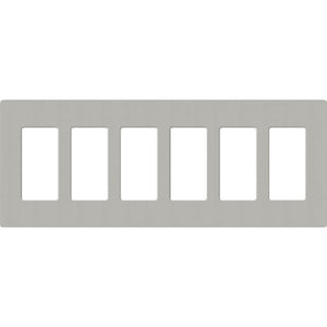 Lutron SC-6-PB Claro Satin Screwless Wallplate 5 Gang in Pebble