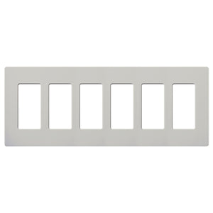 Lutron SC-6-PD Claro Satin Screwless Wallplate 6 Gang in Palladium