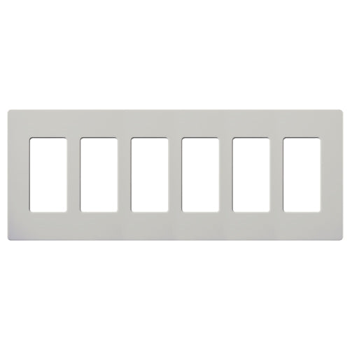 Lutron SC-6-PD Claro Satin Screwless Wallplate 6 Gang in Palladium