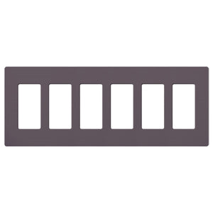 Lutron SC-6-PL Claro Satin Screwless Wallplate 6 Gang in Plum