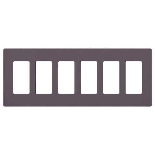 Lutron SC-6-PL Claro Satin Screwless Wallplate 6 Gang in Plum