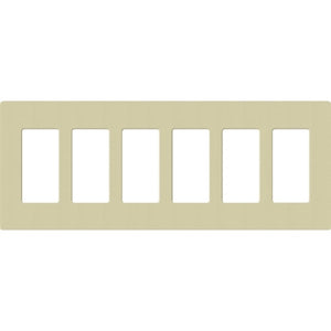 Lutron SC-6-SA Claro Satin Screwless Wallplate 5 Gang in Sage