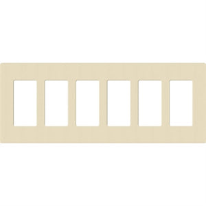 Lutron SC-6-SD Claro Satin Screwless Wallplate 5 Gang in Sand