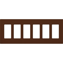 Lutron SC-6-SI Claro Satin Screwless Wallplate 6 Gang in Sienna
