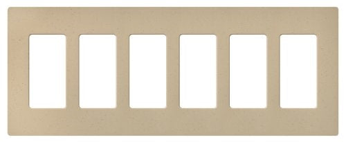 Lutron SC-6-ST Claro Satin Screwless Wallplate 6 Gang in Stone