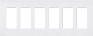 Lutron SC-6-SW Claro Satin Screwless Wallplate 6 Gang in Snow