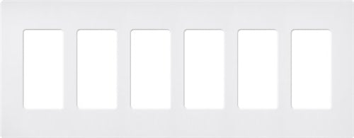 Lutron SC-6-SW Claro Satin Screwless Wallplate 6 Gang in Snow