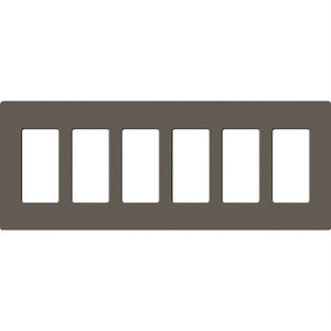 Lutron SC-6-TF Claro Satin Screwless Wallplate 5 Gang in Truffle