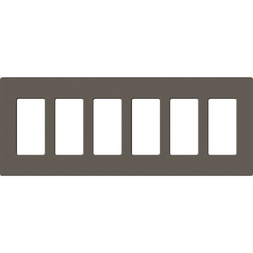 Lutron SC-6-TF Claro Satin Screwless Wallplate 5 Gang in Truffle
