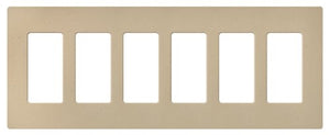 Lutron SC-6-TP Claro Satin Screwless Wallplate 6 Gang in Taupe