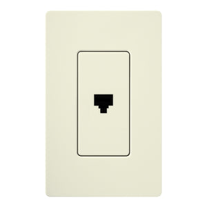 Lutron SC-PJH-BI Claro Satin Single Phone Jack in Biscuit