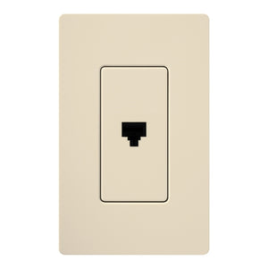 Lutron SC-PJH-ES Claro Satin Single Phone Jack in Eggshell
