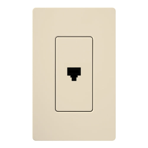 Lutron SC-PJH-ES Claro Satin Single Phone Jack in Eggshell
