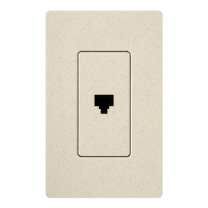 Lutron SC-PJH-LS Claro Satin Single Phone Jack in Limestone