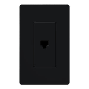 Lutron SC-PJH-MN Claro Satin Single Phone Jack in Midnight