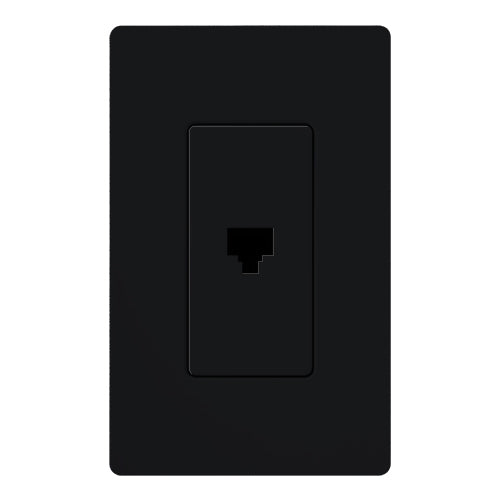 Lutron SC-PJH-MN Claro Satin Single Phone Jack in Midnight