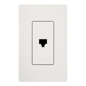 Lutron SC-PJH-SW Claro Satin Single Phone Jack in Snow
