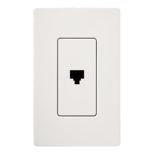 Lutron SC-PJH-SW Claro Satin Single Phone Jack in Snow