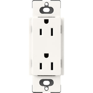 Lutron SCR-15-BW Claro Satin 15A Duplex Receptacle, Not Tamper Resistant in Brilliant White