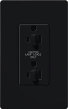 Lutron SCR-15-DDTR-MN Claro Satin Tamper Resistant 15A Duplex Receptacle for Dimming Use in Midnight