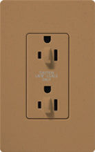 Lutron SCR-15-DDTR-TC Claro Satin Tamper Resistant 15A Duplex Receptacle for Dimming Use in Terracotta