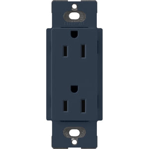 Lutron SCR-15-DE Claro Satin 15A Duplex Receptacle, Not Tamper Resistant in Deep Sea
