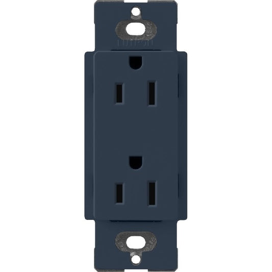 Lutron SCR-15-DE Claro Satin 15A Duplex Receptacle, Not Tamper Resistant in Deep Sea