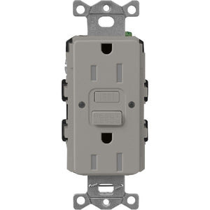 Lutron SCR-15-GFST-CS  Claro Satin Self-Testing Tamper Resistant 15A GFCI Receptacle in Cobblestone