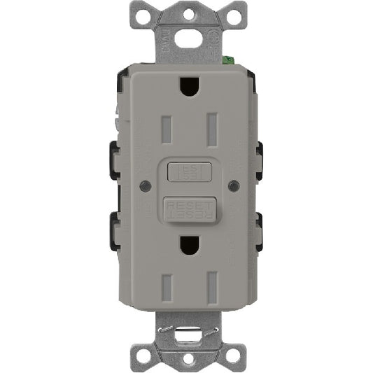 Lutron SCR-15-GFST-CS  Claro Satin Self-Testing Tamper Resistant 15A GFCI Receptacle in Cobblestone