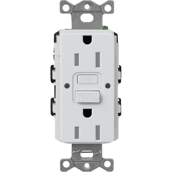 Lutron SCR-15-GFST-MI  Claro Satin Self-Testing Tamper Resistant 15A GFCI Receptacle in Mist