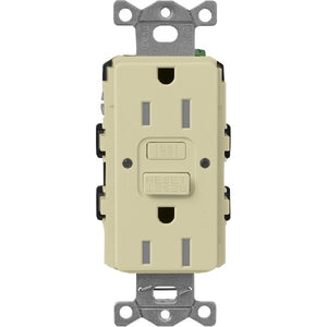 Lutron SCR-15-GFST-SA  Claro Satin Self-Testing Tamper Resistant 15A GFCI Receptacle in Sage