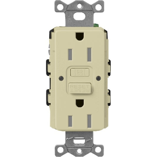 Lutron SCR-15-GFST-SA  Claro Satin Self-Testing Tamper Resistant 15A GFCI Receptacle in Sage