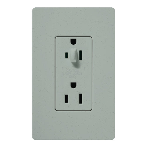 Lutron SCR-15-HDTR-BG Claro Satin Tamper Resistant 15A Split Duplex Receptacle Half for Dimming Use in Bluestone