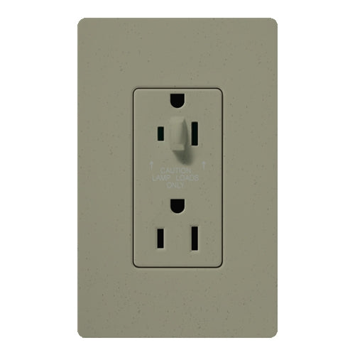 Lutron SCR-15-HDTR-GB Claro Satin Tamper Resistant 15A Split Duplex Receptacle Half for Dimming Use in Greenbriar