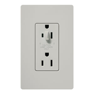Lutron SCR-15-HDTR-PD Claro Satin Tamper Resistant 15A Split Duplex Receptacle Half for Dimming Use in Palladium