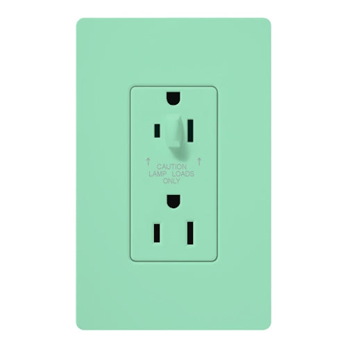 Lutron SCR-15-HDTR-SG Claro Satin Tamper Resistant 15A Split Duplex Receptacle Half for Dimming Use in Sea Glass