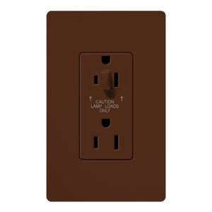 Lutron SCR-15-HDTR-SI Claro Satin Tamper Resistant 15A Split Duplex Receptacle Half for Dimming Use in Sienna