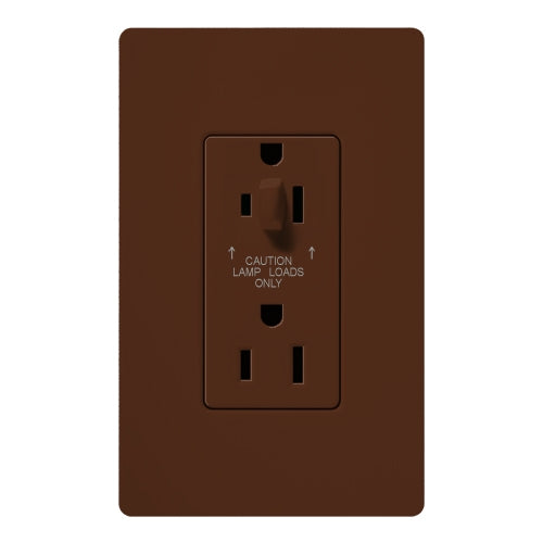 Lutron SCR-15-HDTR-SI Claro Satin Tamper Resistant 15A Split Duplex Receptacle Half for Dimming Use in Sienna