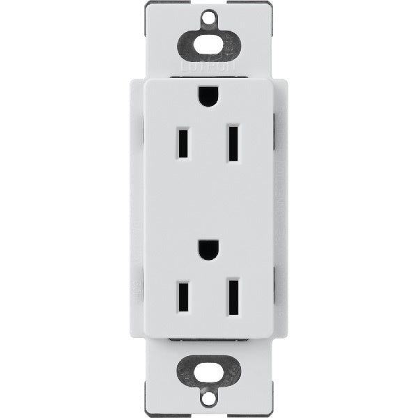 Lutron SCR-15-MI Claro Satin 15A Duplex Receptacle, Not Tamper Resistant in Mist
