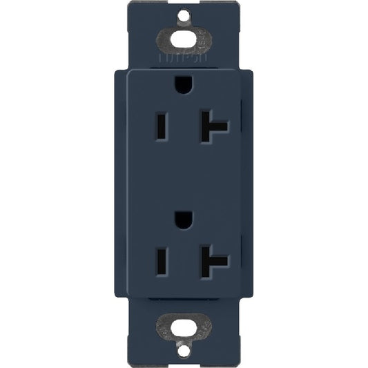 Lutron SCR-20-DE Claro Satin 20A Duplex Receptacle, Not Tamper Resistant in Deep Sea