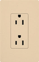 Lutron SCR-20-DS Claro Satin 20A Duplex Receptacle, Not Tamper Resistant, in Desert Stone