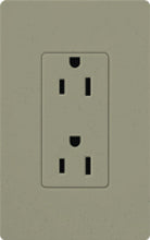 Lutron SCR-20-GB Claro Satin 20A Duplex Receptacle, Not Tamper Resistant, in Greenbriar